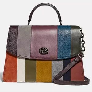 Coach Parker Top Handle 32 w/Patchwork Stripes